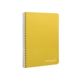 Cuaderno Espiral Liderpapel Cuarto Witty Tapa Dura 80H 75 gr Cuadro 4 mm Con Margen Color Amarillo 5 unidades