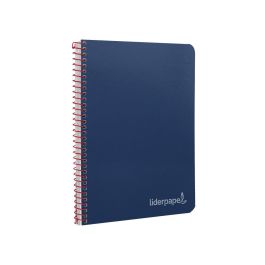 Cuaderno Espiral Liderpapel Cuarto Witty Tapa Dura 80H 75 gr Cuadro 4 mm Con Margen Color Azul Marino 5 unidades