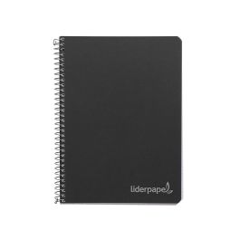 Cuaderno Espiral Liderpapel Cuarto Witty Tapa Dura 80H 75 gr Cuadro 4 mm Con Margen Color Negro 5 unidades