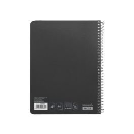 Cuaderno Espiral Liderpapel Cuarto Witty Tapa Dura 80H 75 gr Cuadro 4 mm Con Margen Color Negro 5 unidades