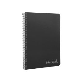 Cuaderno Espiral Liderpapel Cuarto Witty Tapa Dura 80H 75 gr Cuadro 4 mm Con Margen Color Negro 5 unidades