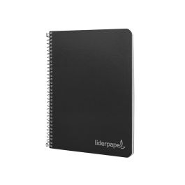 Cuaderno Espiral Liderpapel Cuarto Witty Tapa Dura 80H 75 gr Cuadro 4 mm Con Margen Color Negro 5 unidades