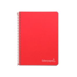 Cuaderno Espiral Liderpapel Cuarto Witty Tapa Dura 80H 75 gr Cuadro 4 mm Con Margen Color Rojo 5 unidades