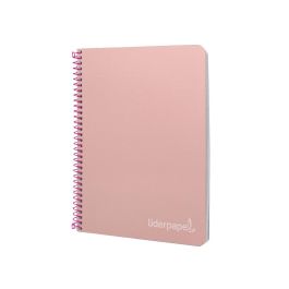 Cuaderno Espiral Liderpapel Cuarto Witty Tapa Dura 80H 75 gr Cuadro 4 mm Con Margen Color Rosa 5 unidades