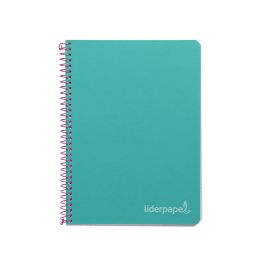 Cuaderno Espiral Liderpapel Cuarto Witty Tapa Dura 80H 75 gr Cuadro 4 mm Con Margen Color Turquesa 5 unidades