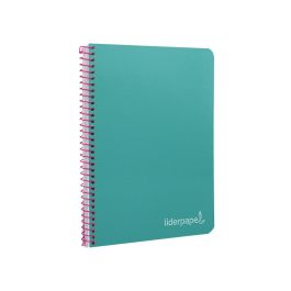 Cuaderno Espiral Liderpapel Cuarto Witty Tapa Dura 80H 75 gr Cuadro 4 mm Con Margen Color Turquesa 5 unidades