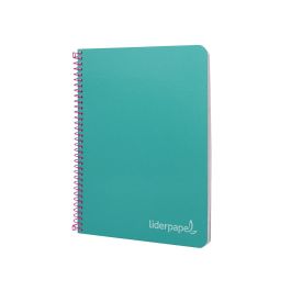 Cuaderno Espiral Liderpapel Cuarto Witty Tapa Dura 80H 75 gr Cuadro 4 mm Con Margen Color Turquesa 5 unidades