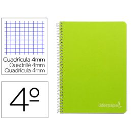 Cuaderno Espiral Liderpapel Cuarto Witty Tapa Dura 80H 75 gr Cuadro 4 mm Con Margen Color Verde 5 unidades Precio: 6.69000046. SKU: B1EQWFG9QX