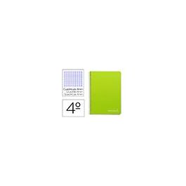 Cuaderno Espiral Liderpapel Cuarto Witty Tapa Dura 80H 75 gr Cuadro 4 mm Con Margen Color Verde 5 unidades