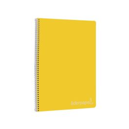 Cuaderno Espiral Liderpapel Folio Witty Tapa Dura 80H 75 gr Cuadro 4 mm Con Margen Color Amarillo 5 unidades