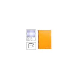 Cuaderno Espiral Liderpapel Folio Witty Tapa Dura 80H 75 gr Cuadro 4 mm Con Margen Color Naranja 5 unidades