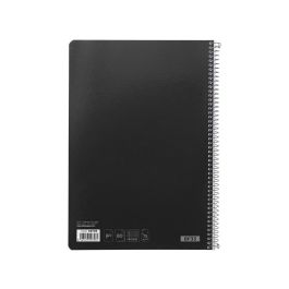 Cuaderno Espiral Liderpapel Folio Witty Tapa Dura 80H 75 gr Cuadro 4 mm Con Margen Color Negro 5 unidades