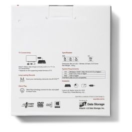 LG 8x DVD+/-R Write, M-DISC, Silent Play, Super Multi, Win 10, MAC OS, USB 2.0, 141 x 136.5 x 14 mm, 200 g, White, Retail LG 8x DVD+/-R Write, M-DISC, Silent Play, Super Multi, Win 10, MAC OS, USB 2.0, 141 x 136.5 x 14 mm, 200 g, White, Retail