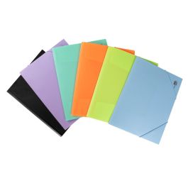 Carpeta Liderpapel Gomas Solapas Polipropileno Din A4 Amarillo Fluor Opaco