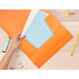 Carpeta Liderpapel Gomas Solapas Polipropileno Din A4 Naranja Fluor Opaco