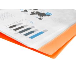 Carpeta Liderpapel Escaparate 20 Fundas Polipropileno Din A4 Naranja Fluor Opaco