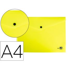 Carpeta Liderpapel Dossier Broche Polipropileno Din A4 Amarillo Fluor Opaco 50 Hojas