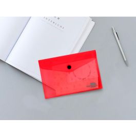 Carpeta Liderpapel Dossier Broche Polipropileno Din A7 Rojo Translucido 12 unidades