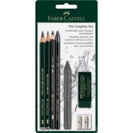 Faber castell set de dibujo pitt con lápices de grafito + accesorios blister de 7 piezas Precio: 10.99000045. SKU: B196PM38SS