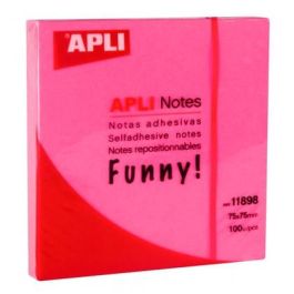 Apli notas adhesivas funny 75x75mm bloc 100h rosa fluorescente -12u- Precio: 7.95000008. SKU: B1ESTLLBP9
