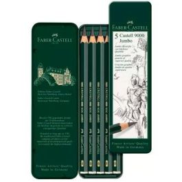Faber castell lápices de dibujo jumbo 9000 estuche metálico de 5 surtidos Precio: 6.95000042. SKU: B1CJVSA9XV