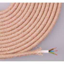 Edm Cable de cuerda de yute tejida y enfundada 3x0,75mm 25m marrón Ø7mm Precio: 2.50000036. SKU: B18283CP4M