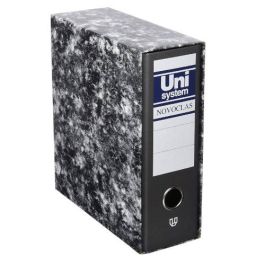 Unisystem Cajetín Para Archivador Palanca Novoclás 65 mm Cuarto Apaisado Cartón Forrado Negro Precio: 1.49999949. SKU: B1F4L3NPHG