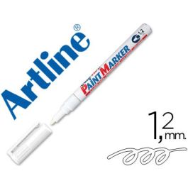 Rotulador Artline Marcador Permanente Ek-440 Xf Blanco Punta Redonda 1.2 mm Metal Caucho Y Plastico 12 unidades