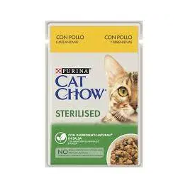 Cat Chow Feline Esterilizado Pollo Berenjena 26x85 gr Precio: 22.6818185. SKU: B1ES7YAWDL