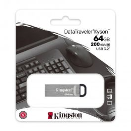 Memoria USB Kingston DTKN Llavero Plateado Negro 64 GB
