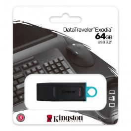 Memoria USB Kingston DTX/64GB Llavero Negro 64 GB