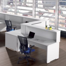 Rocada Mostrador de altillo work metal executive 200x30x40 cm acabado aw04 blanco/blanco