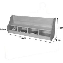 Mobeduc Banco 4 Niños 602105HP18, Banco Infantil 4 Plazas Madera Melamina Haya, 138x54x40 cm