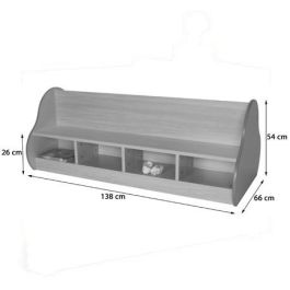 Mobeduc Banco Doble 8 Niños 602107HP18, Banco Infantil de Dos Caras con 4 Plazas y 4 Casillas de Almacenamiento Bajo el Asiento