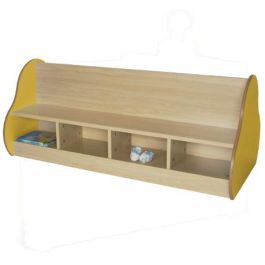 Mobeduc Banco Doble 8 Niños 602107HP18, Banco Infantil de Dos Caras con 4 Plazas y 4 Casillas de Almacenamiento Bajo el Asiento