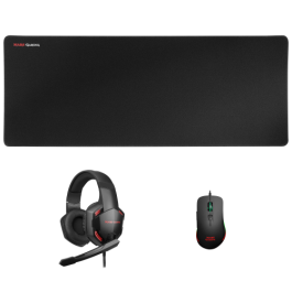 Pack Gaming Mars Gaming MCPPRO/ Alfombrilla + Ratón Óptico + Auriculares con Micrófono