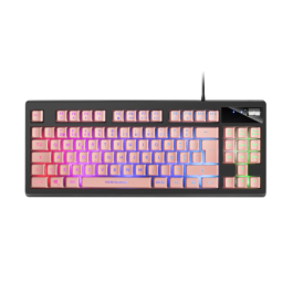 Mars Gaming MKAXPPT teclado USB Portugués Negro, Rosa