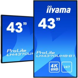 iiyama LH4370UHB-B1 pantalla de señalización Pantalla plana para señalización digital 108 cm (42.5") VA 4K Ultra HD Negro Procesador incorporado Android 9.0
