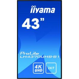 iiyama LH4370UHB-B1 pantalla de señalización Pantalla plana para señalización digital 108 cm (42.5") VA 4K Ultra HD Negro Procesador incorporado Android 9.0