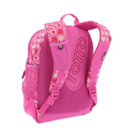 Mochila Crayoles Refuerzo Caucho+Bolsillos Rosa/Corazones Totto MA04ECO029-1710N-1I3