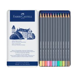 Estuche Metálico con 12 Lápices de Colores Pastel Acuarelables Goldfaber. Faber Castell 114622
