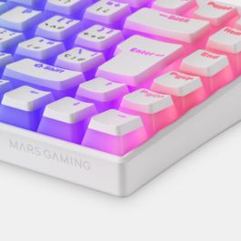 Mars Gaming MKCLOUD Teclado Inalámbrico RGB Blanco Switch Azul Portugués