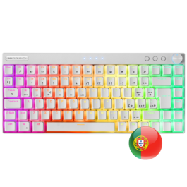 Mars Gaming MKCLOUD Teclado Inalámbrico RGB Blanco Switch Azul Portugués
