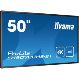 iiyama LH5070UHB-B1 pantalla de señalización Pantalla plana para señalización digital 125,7 cm (49.5") VA 700 cd / m² 4K Ultra HD Negro Procesador incorporado Android 9.0 24/7