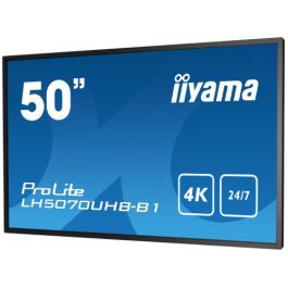 iiyama LH5070UHB-B1 pantalla de señalización Pantalla plana para señalización digital 125,7 cm (49.5") VA 700 cd / m² 4K Ultra HD Negro Procesador incorporado Android 9.0 24/7
