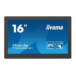 iiyama T1624MSC-B1 pantalla de señalización Panel plano interactivo 39,6 cm (15.6") IPS 450 cd / m² Full HD Negro Pantalla táctil 24/7