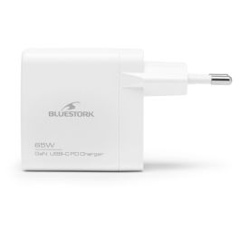 Bluestork Cargador Ultracompacto Usb-C 65W Tecnologia Gan Blanco