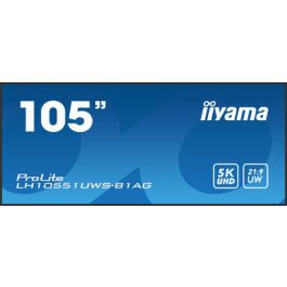 Monitor Profesional Iiyama 105" (LH10551UWS-B1AG) / Tiempo Operacion 24/7 / Uso Horizontal y Vertical / Ips / 5120X2160 5K Uw / 8Ms / 500Cd / 21:9 / Rs-232C / Rj45 / Hdmi X 1 / Dp X 1 / Usb-C X 2/ Usb X6 / Slot Ops / Vesa 1500X600 Precio: 6300.49999953. SKU: B1DX7QFEVL