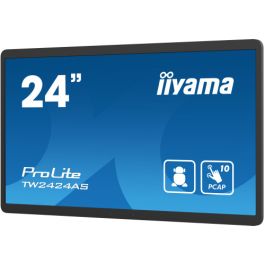 iiyama TW2424AS-B1 pantalla de señalización Pantalla plana para señalización digital 60,5 cm (23.8") Wifi 250 cd / m² 4K Ultra HD Negro Pantalla táctil Procesador incorporado Android 24/7