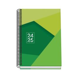 Agenda Escolar 2024-2025 Tamaño A5 Tapa Carton Forrado Día Página Tangram Basic Verde Dohe 51742